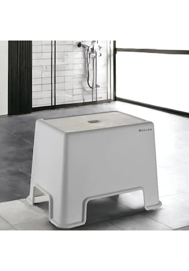 Banyo Taburesi - 150 Kg Taşıma Kapasiteli Kaydırmaz Banyo Taburesi - Çocuk Taburesi - Basamak Tabure - 1. Sınıf Sert Plastik 21.5x 30 X 32 Cm Siyah