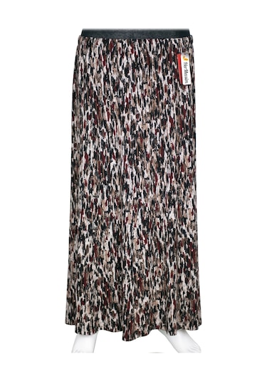 Hesna Kadın Betül 8 Parça Lastikli Astarsız Siyah Etek Desen 53 Siyah