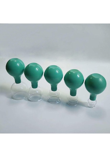 Qingmipy 5'li Cam Vakum Çupping Seti - Gümüşlü Emme Topu Ve Fasyalı Taraklı, Hücrelit, Gerilim Ve Omuz Ağrısı İçin Etkili, 24-64mm Çaplar Çok Renkli