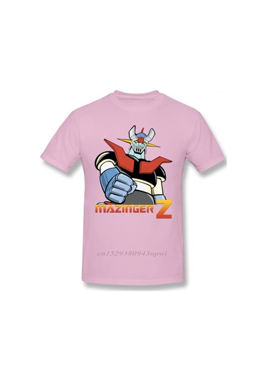 Vikineey Erkekler İçin Mazinger Z Robot Anime Kısa Kollu Vaporwave T-shirtpembe Pembe