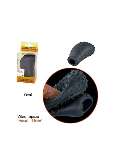 Carub Silikon Vites Topuzu Masajlı Oval Siyah Br6219620