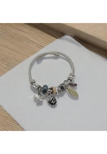Kelebek Figürlü Tasarım Çelik Bileklik - Kadın