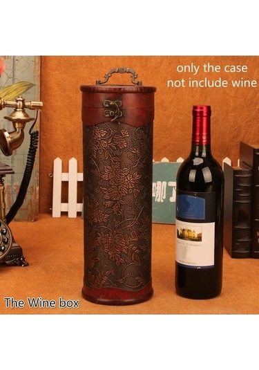 Novahub Yeni Retro Şarap Hediye Ahşap Kasa Tutucu Taşıyıcı Tek Şişe Depolama Şarap Kutusu Şarap Dahil Değil