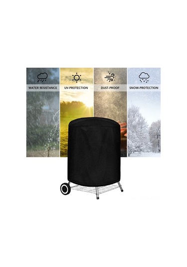 Dancemonkey Su Geçirmez Bbq Kapağı - Taşınabilir, Tozlu Alanlar İçin Siyah Siyah