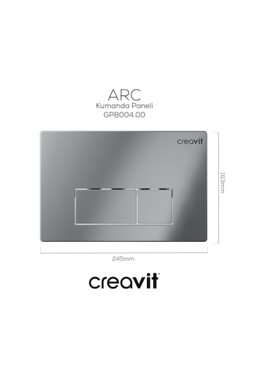 Creavit Arc Parlak Krom Kaplama Kumanda Paneli GP8004.00 Krom