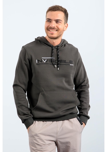 Tommy Life Haki Kanguru Cep Standart Kalıp Kapüşonlu Erkek Sweatshirt - 87883 Haki