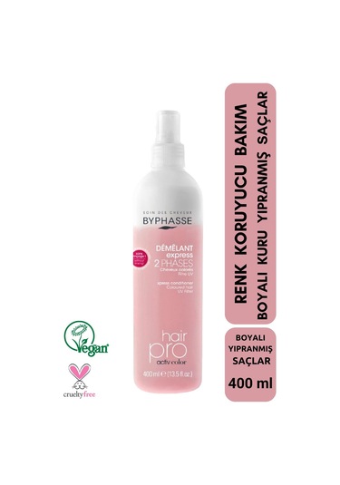 Byphasse Boyalı ve Kuru Saçlara Özel Çift Fazlı Renk Koyucu Vegan Sıvı Saç Kremi 400 ML