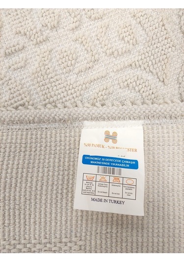 Pamuklu Bukle Lüks Kilim 80x150 -spiral Krem Krem