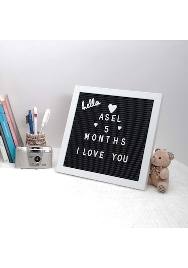 Değiştirilebilir Beyaz Yazı Panosu Mesaj Tahtası - Beyaz Harf Set