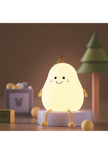 Çocuk Odası İçin Gece Lambası, Sevimli Gece Lambası Silikon Kendin Yap Armut Lambası Erkek Çocuklar Kızlar İçin, 7 Led Renk Değiştiren Musluk Kontrolü Taşınabilir Bebek Odası Gece Lambası Diğer