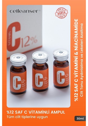 Celleanser C Vitaminli Leke Karşıtı ve Aydınlatıcı Peptitli Serum 30 ML