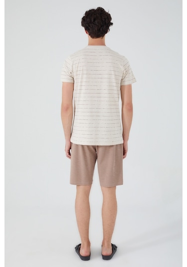 Arnetta Seagull Bej Erkek Bermuda Takım 001