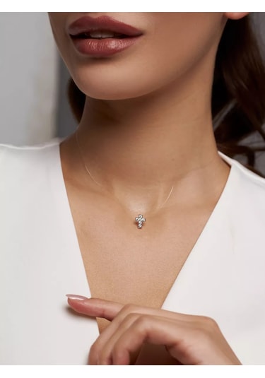 Marıola 925 Ayar Misina İle Görünmez Gümüş Kolye 71654878 Gri