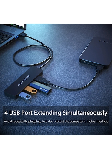 Cbtx Acasıs Ab2-l412 1.2m Kablo 4 Bağlantı Noktalı Usb2.0 Hub 480mbps Veri İletimi Usb Hub Ayırıcı