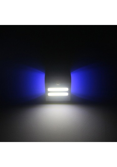 Güneş Enerjili Duvar Lambası Ip65 1.8w, 3 Aydınlatma Modu, Beyaz Ana Işık + Mavi Stüdyo Işığı, Beyaz Kasa Diğer Diğer