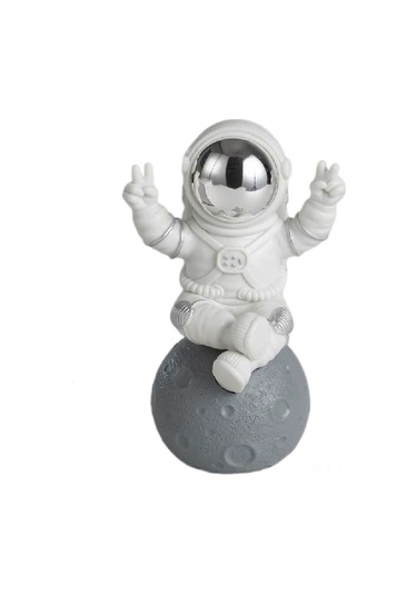 Tenfowee Gümüş Renkli Uzaylı Figürü - Resin Masa Dekorasyonu, Ev/ofis Stili, Fotoğraf Arkadaşı, Mini Boyut 6x7x10.6cm