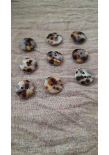 Doğal Tiger Hakiki İnci Midye Kabugu Düğme 9 Mm 9 Adet