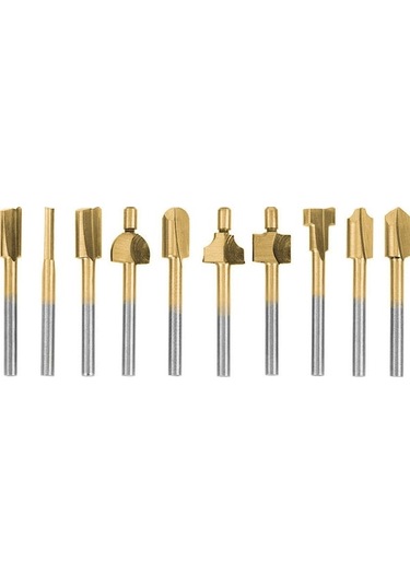Ebitda 10 Adet Hss+titanyum Freze Ucu Seti: Altın/gümüş Renk, Günlük Ahşap İşler İçin Mükemmel Yardımcı