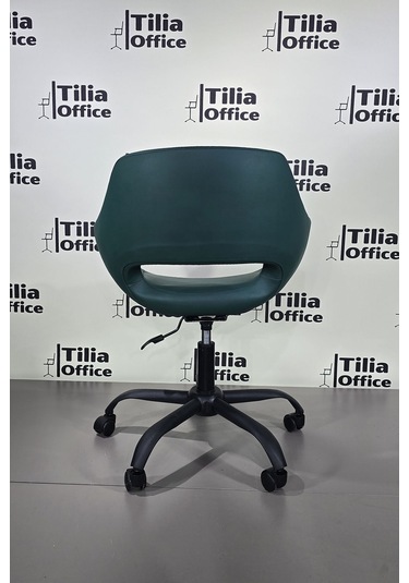 Monaco Çalışma Kesim Koltuğu Yonca Tekerlekli Siyah Ayak Koyu Yeşil