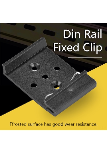 Geeroyoo 35mm Din Ray Sabit Klampsı - 5 Delikli Pürüzlü Siyah Alüminyum Konstrüksiyonlu Dayanıklı Tutucu Diğer