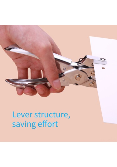 Aubyhe Metal Perforetatör, 30 Sayfa Kapasitesi, 4-13mm Uyumlu Giriş Derinliği, 5mm Delik Çapı - El İle Kullanım Gümüş