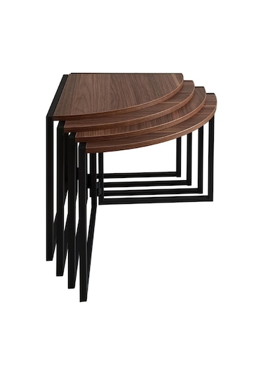 Wrkspc Vidasız Kolay Kurulum Yonca Yuvarlak Zigon Sehpa - Ceviz