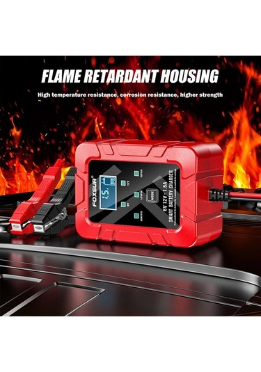 Motion003 Foxstar 6v 12v 1.5a Lityum Demir Prensil Şarj Cihazı Siyah Motosiklet Damlama Şarj