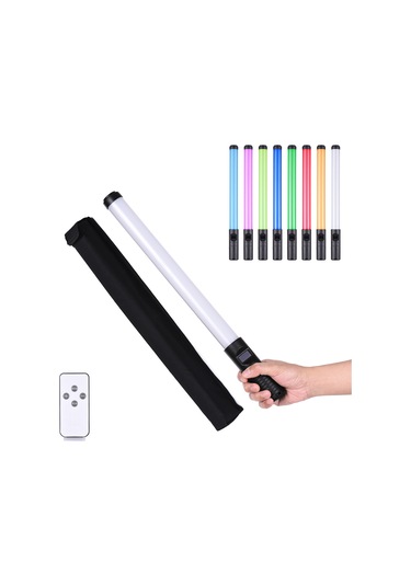 20 W Elde Taşınabilir Led Fotoğraf Rgb Renkli Değnek Işık Siyah Siyah