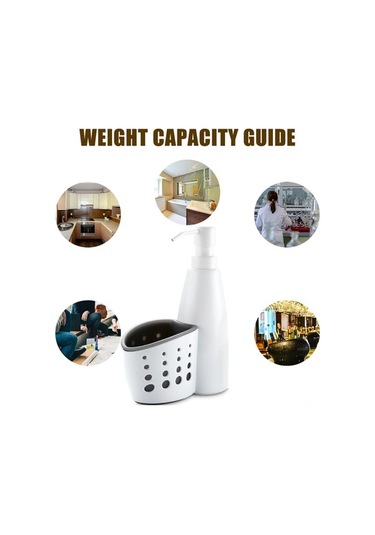 Pazly 400ml Banyo Sabun Dispenseri, Sünger Tutucu, Mutfak Lavabo Tezgahı Sıvı Sabun Pompası, Depolamalı Caddy Çok Renkli Çok Renkli