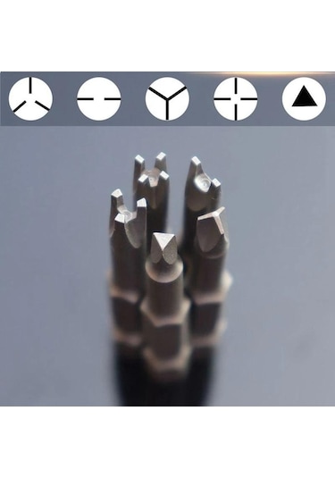 Yihemaoyi 5 Adet Özel Şekilli Tornavida Seti 50mm U Şeklinde Y Tipi Üçgen İç Çapraz Üç Noktalı Tornavida Bit Aracı
