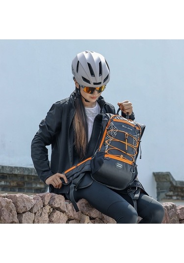 Maoyaya Dağ Bisikleti Ve Yürüyüş Çantası - 16l, Hafif, Su Geçirmez, Siyah Turuncu Kırmızı Kırmızı