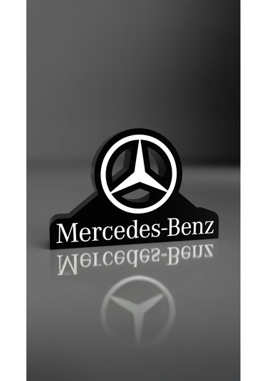 Mercedes Logolu Dekoratif Aydınlatma Led Gece Lambası Çok Renkli