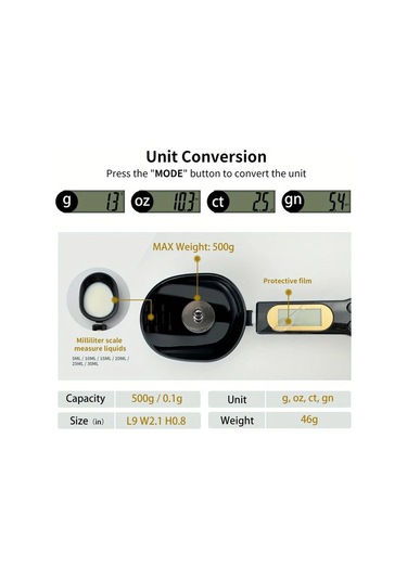 Oldfriend Siyah Dijital Mutfak Terazisi 0 1g Hassas Tartım Lcd Ekran Birim Dönüşümü Siyah