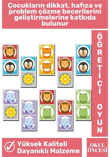 Preschool Eğitici Öğretici Zeka Görsel Algı Geliştirici Okul Öncesi 28 Parça Eğlenceli-domino Oyunu