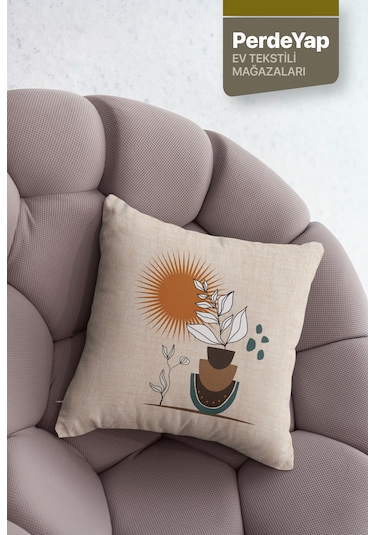 Kuraklık Ve Kır Çiçekleri Desenli 4lü Kırlent Kılıfı