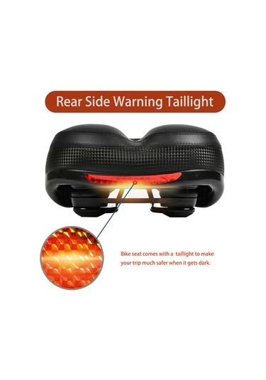 Lemestar Bisiklet Amortisörlü Jantlı Oturak, Yansıtıcı Işık Ve Su Geçirmez Kapaklı, Uzun Mesafe Sürüşü İçin Dayanıklı, Siyah-mavi + Monte Araçları Çok Renkli