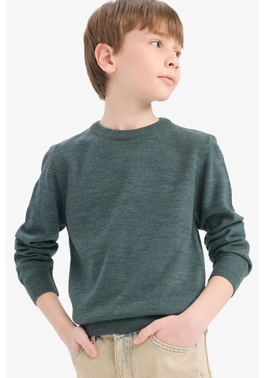 Defacto Erkek Çocuk Bisiklet Yaka Triko Kazak A4992a825wnkh73 Haki