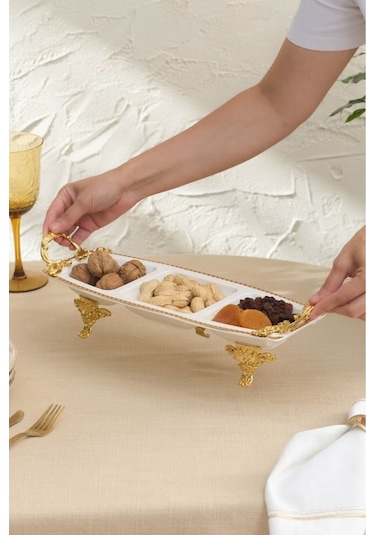 Karaca Crown Dekoratif 3'lü Çerezlik 37,5X14,6X8 cm