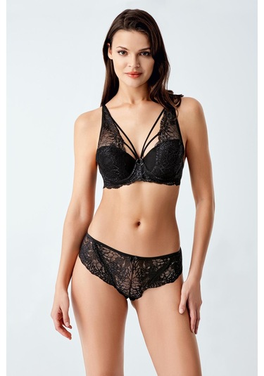 Luw 4083 Siyah Dolgusuz Sütyen Külot 2Li Takım Siyah
