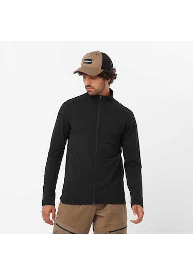Salomon Essentıal Lıghtwarm Erkek Tam Fermuar Polar Black Lc2224700 Siyah