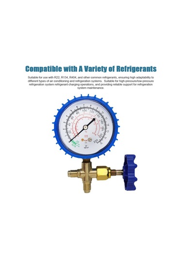 Youtek Otomatik Ve Ev Klimaları İçin Yüksek Basınçlı Teklü Manometre, R22/r134/r404 Uyumlu, Soğutma Sistemi Bakımı Ve Soğutucu Doldurma Aracı