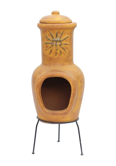 Güneş Motifli Küçük Chimenea Sarı