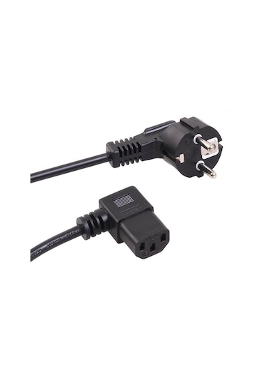 C13 Power Güç Kablosu 90° Derece L Uç Sol Açılı - 1.8 mt