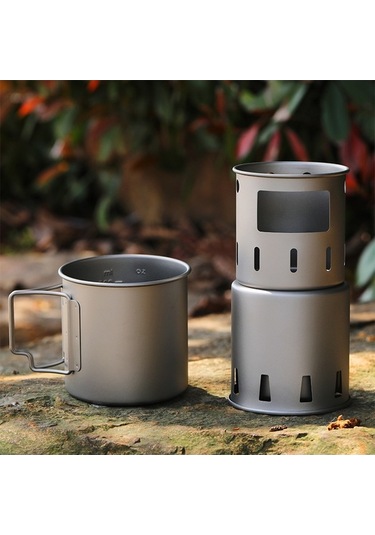 Dancemonkey Taşınabilir Odun Yakan Soba Katlanır Kamp Sobası Açık Hava Yürüyüşü İçin Sırt Çantası Sobası Kamp Sobası Gümüş Gümüş