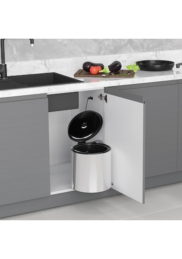 Starax S-2251 Dolap İçi Paslanmaz Çöp Kovası Çelik