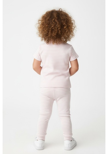 Kız Çocuk Pembe Çizgili Fitilli Kaşkorse Alt Üst Takım Pembe Kız Çocuk Pembe Çizgili Fitilli Kaşkorse Alt Üst Takım Pembe
