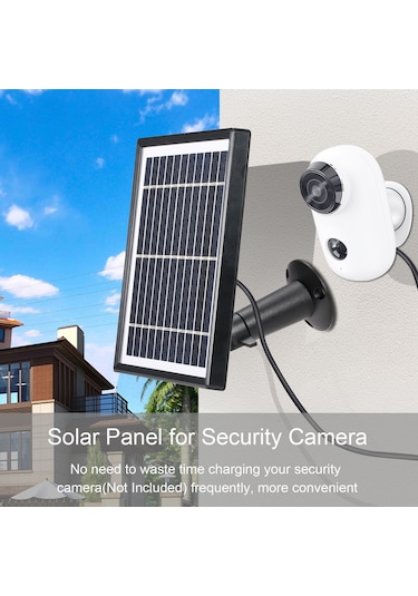 Yaozixa 5.5v 4w Mikro Usb Güneş Paneli - Dış Mekan Güvenlik Kamerası İçin Sürekli Enerji, 3m Kablolu 360 Ayarlanabilir Sopa Kamera Hariç