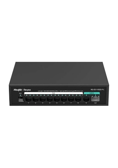 Ruijie-reyeerg-es110gs-p-l 8 Port Poe+ 10-100-1000 Mbps 1 Port 10-100-1000 Mbps Uplink + 1 Port Sfp-133894
