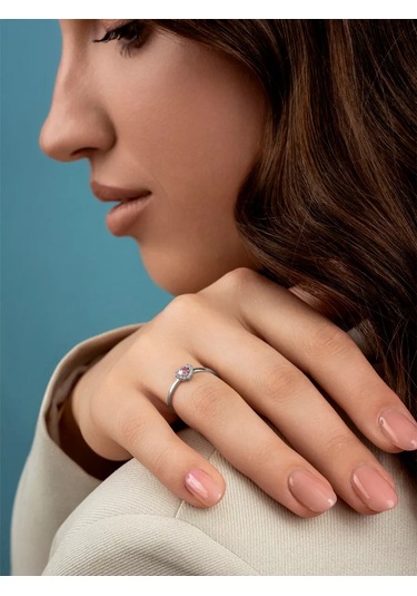 Veronika Nişan Yüzük Kalp 925 Ayar Gümüş 149811530 Gri