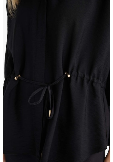 Defacto Beli Lastikli Uzun Kollu Gömlek F4972ax25aubk81 Siyah